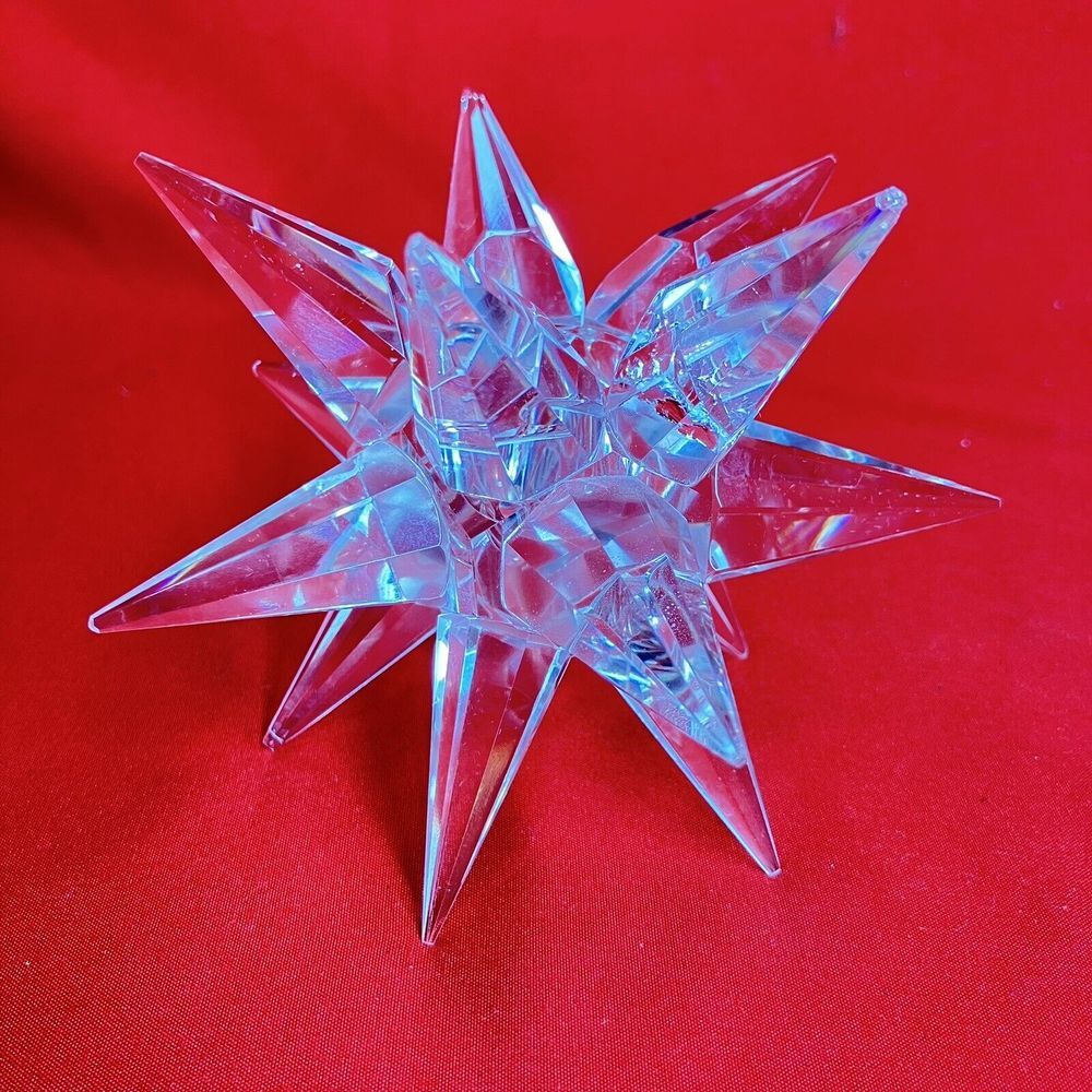 Shannon Crystal Designs Of Ireland Cut Glass Star Taper Candle Holder #1 (Flaws)